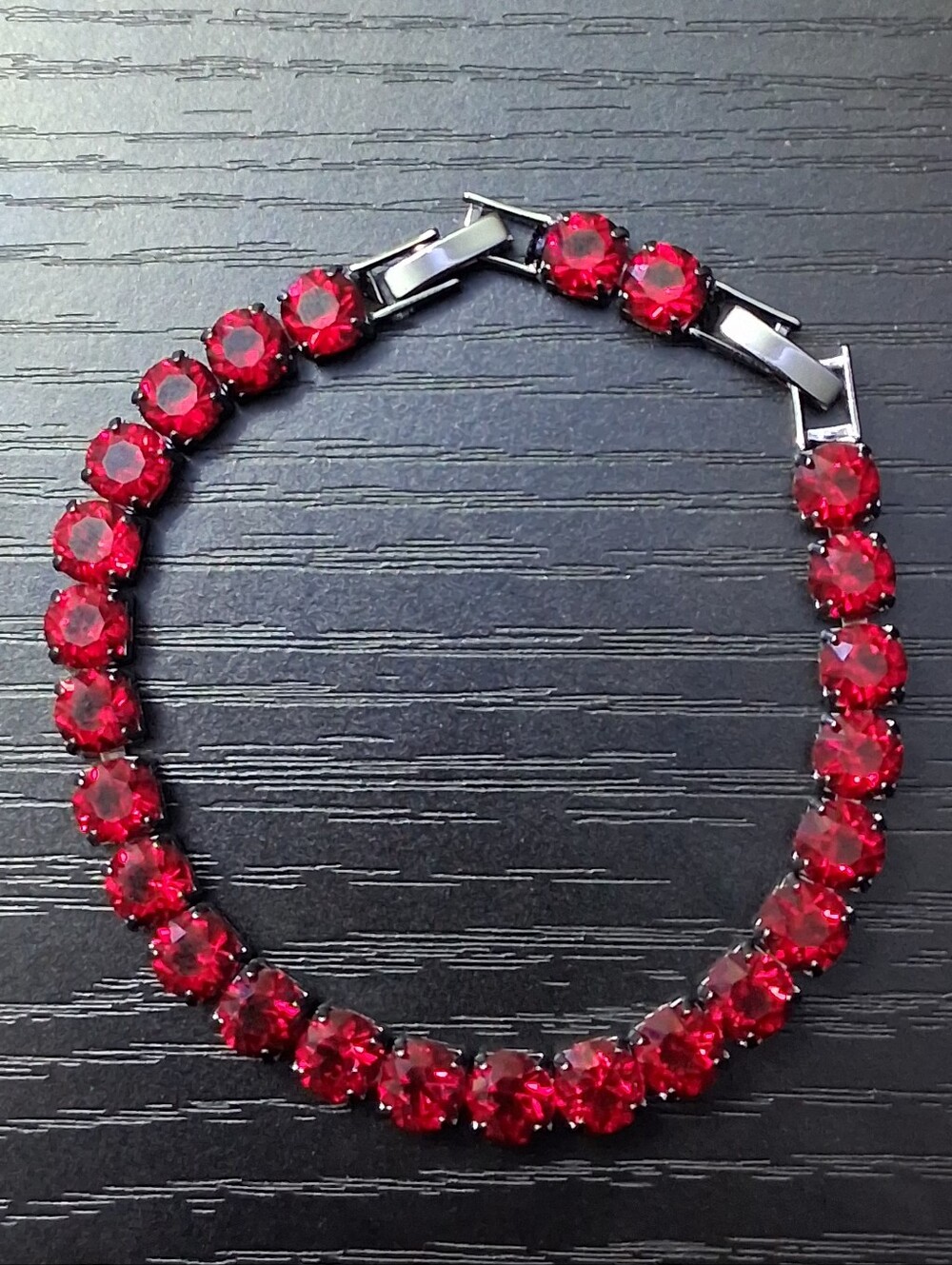 Red & Black Tennis Bracelet